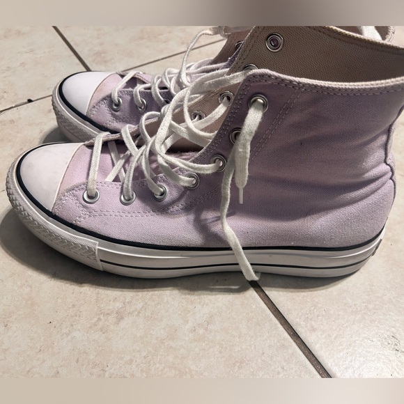 Converse Light Purple High-Tops with White Soles - Picture 2 of 8